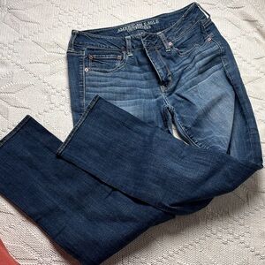 American Eagle Outfitters Women's Dark Blue Flare Jeans